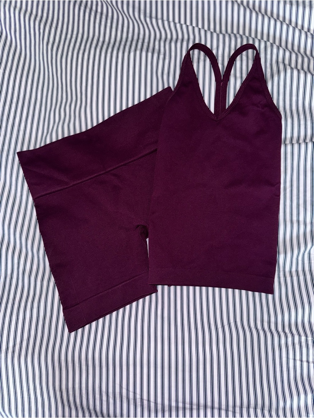 SET Active Sculptflex T-Back Tank & Bike Short Set - Passion